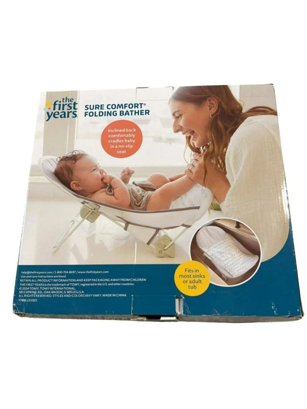 New Folding Baby No Slip Bath The First Years Sure Comfort Inclined Seat